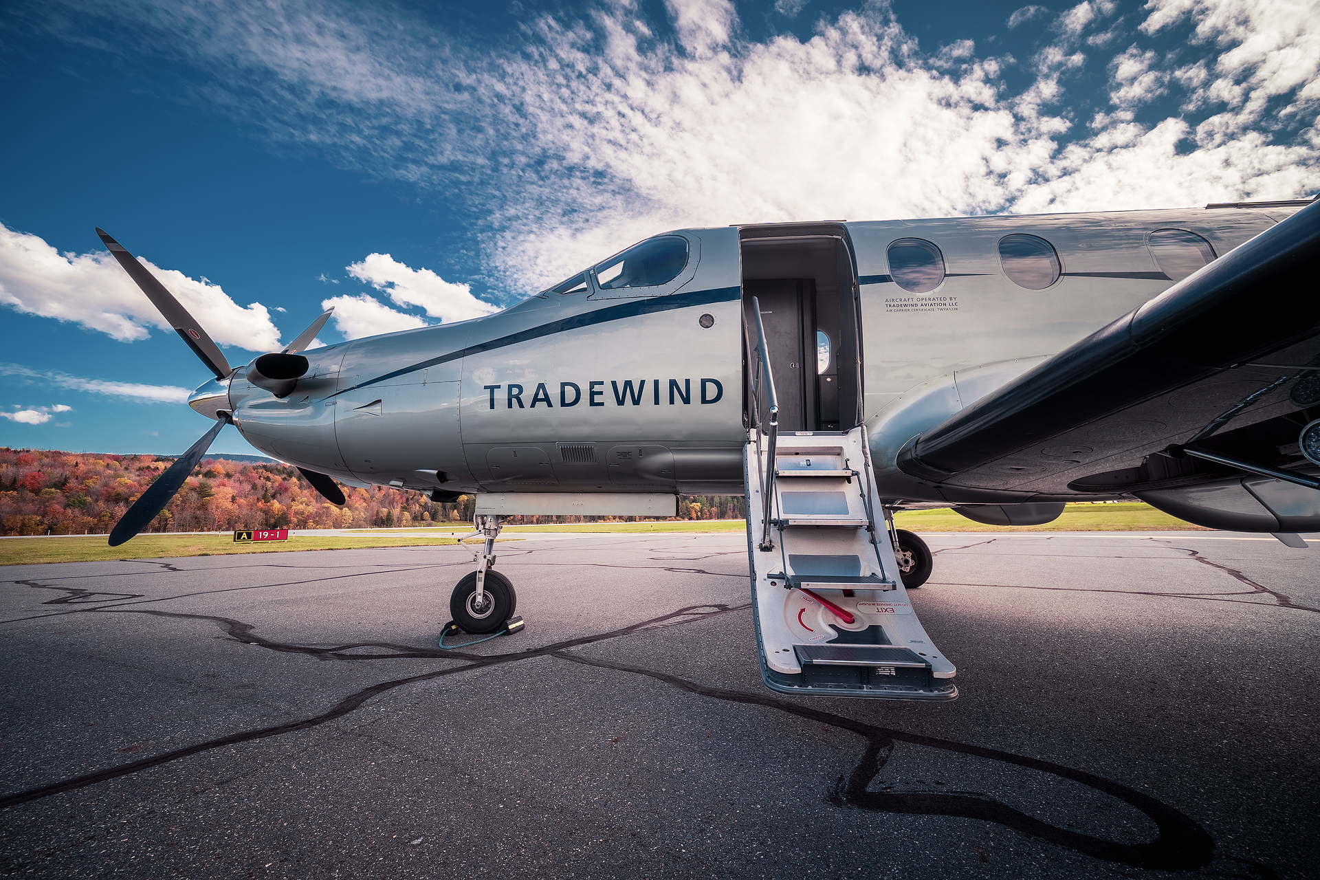 A plane waits for Goodspeed Charter Card members on the tarmac