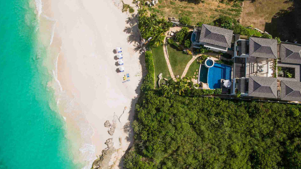 Naveah Villa Bech aerial view.