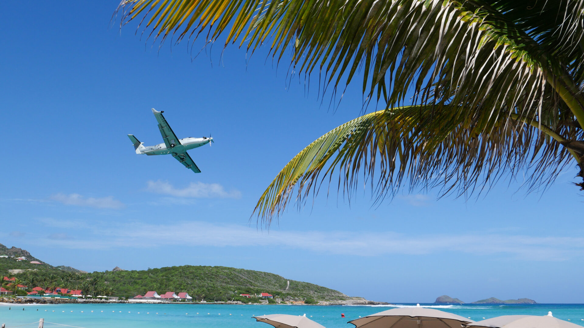 Tradewind PC-12 flying over St. Barths