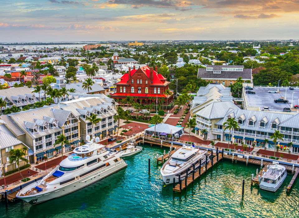 An overhead view of Key West in Florida