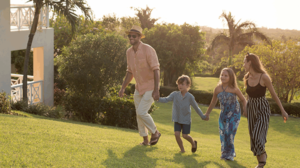 A family taking a walk in Nevis