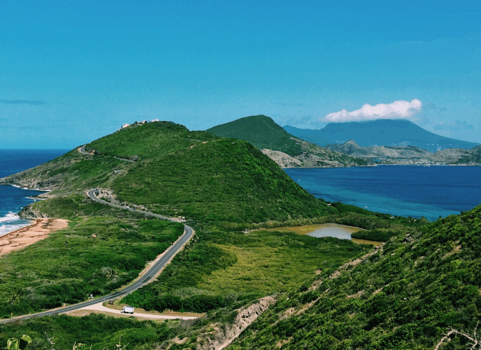 Aerial view of Nevis from a Tradewind flight