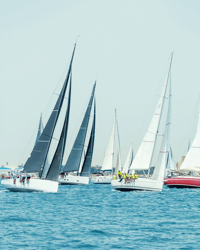 A group of yachts at a Martha's Vineyard regatta
