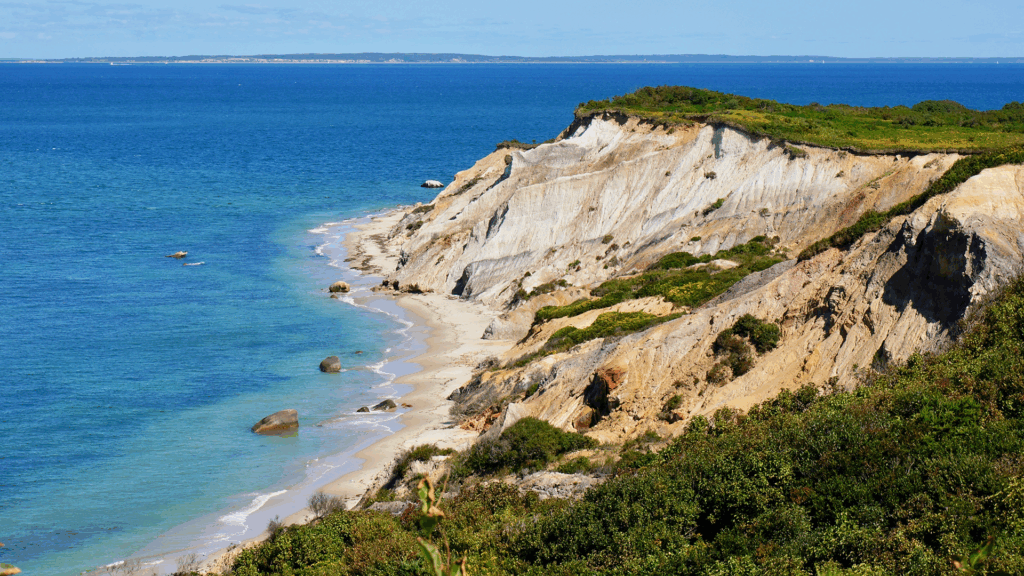 Gayhead Cliffs overlooking the ocean in Martha's Vineyard